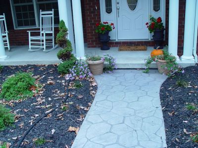 over stamped walkway